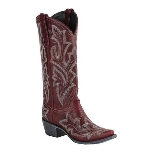 Lane Boots Women's Saratoga Cowgirl Boot Red Full Grain Leather