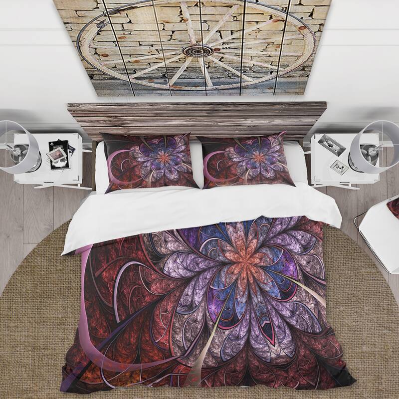 Designart 'Heart Shaped Fractal Flower' Modern Duvet Cover Set Bed Bath & Beyond 34862249