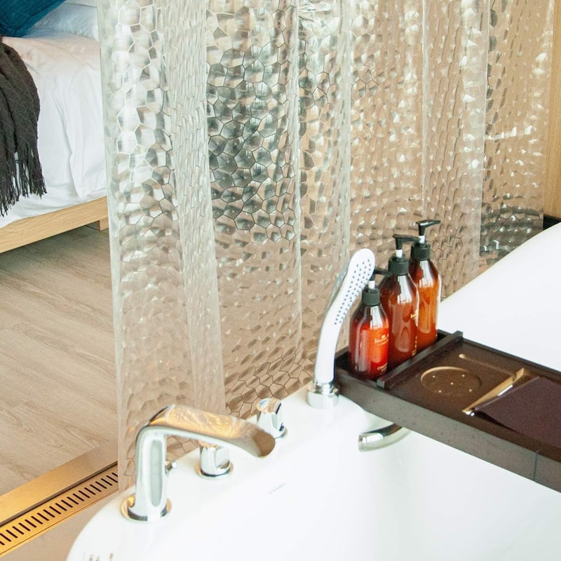 EVA Clear Shower Curtain, Water Cube Repellent Liner, 72x72 Inches