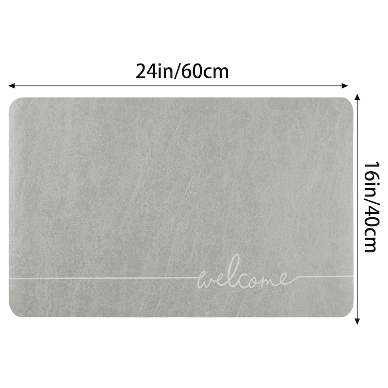 Absorbent Bath Mat Rug, Quick Drying Mat Bath Mat Non-Slip Floor Rug Rubber Backed for Bathroom Kitchen Shower Sink