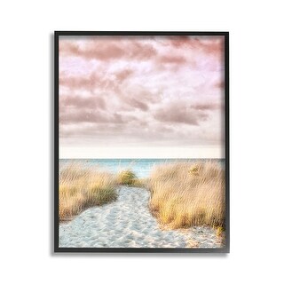 Stupell Beach Path with Pink Sky Framed Giclee Art Design By Brooke T ...