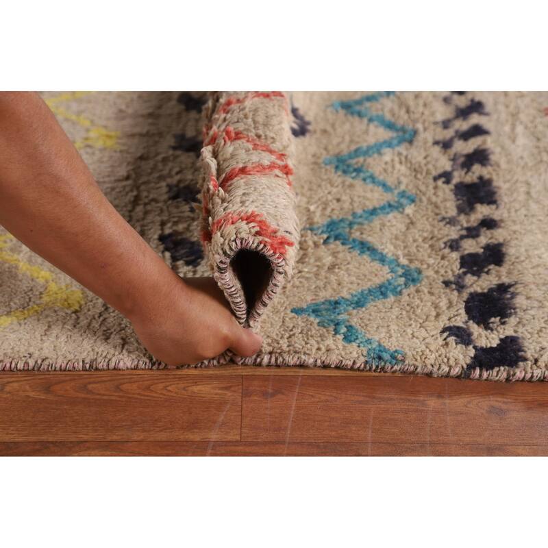 Tribal Moroccan Oriental Area Rug Handmade Wool Carpet - 9'0" x 12'4"