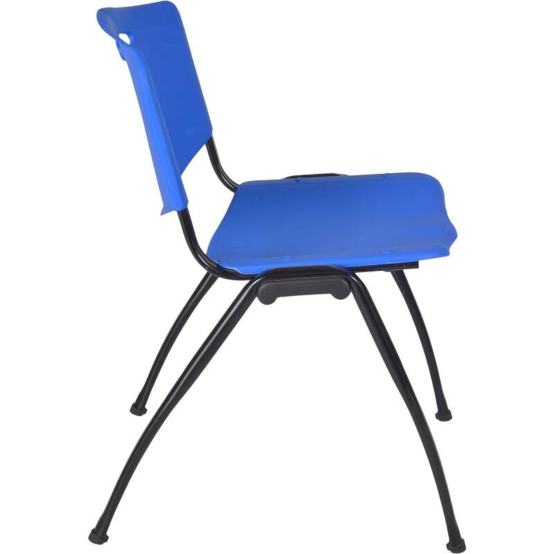 84" x 24" Flip Top Mobile Training Table with Modesty Panel- Cherry and 3 "M" Stack Chairs- Blue