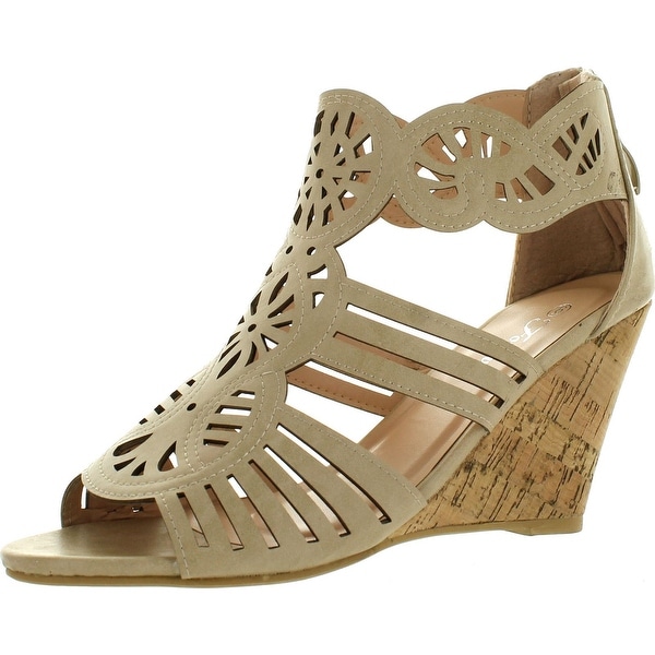 Forever Ethan-03 Women's Wedge Heel Ankle Strap Sandals