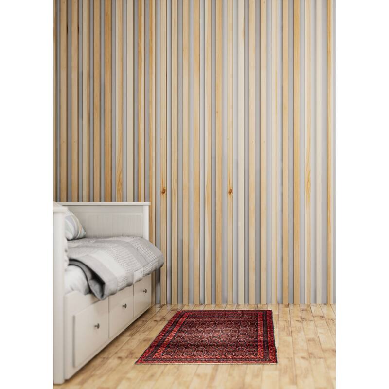 ECARPETGALLERY Hand-knotted Teimani Dark Grey Wool Rug - 3'8 x 6'0