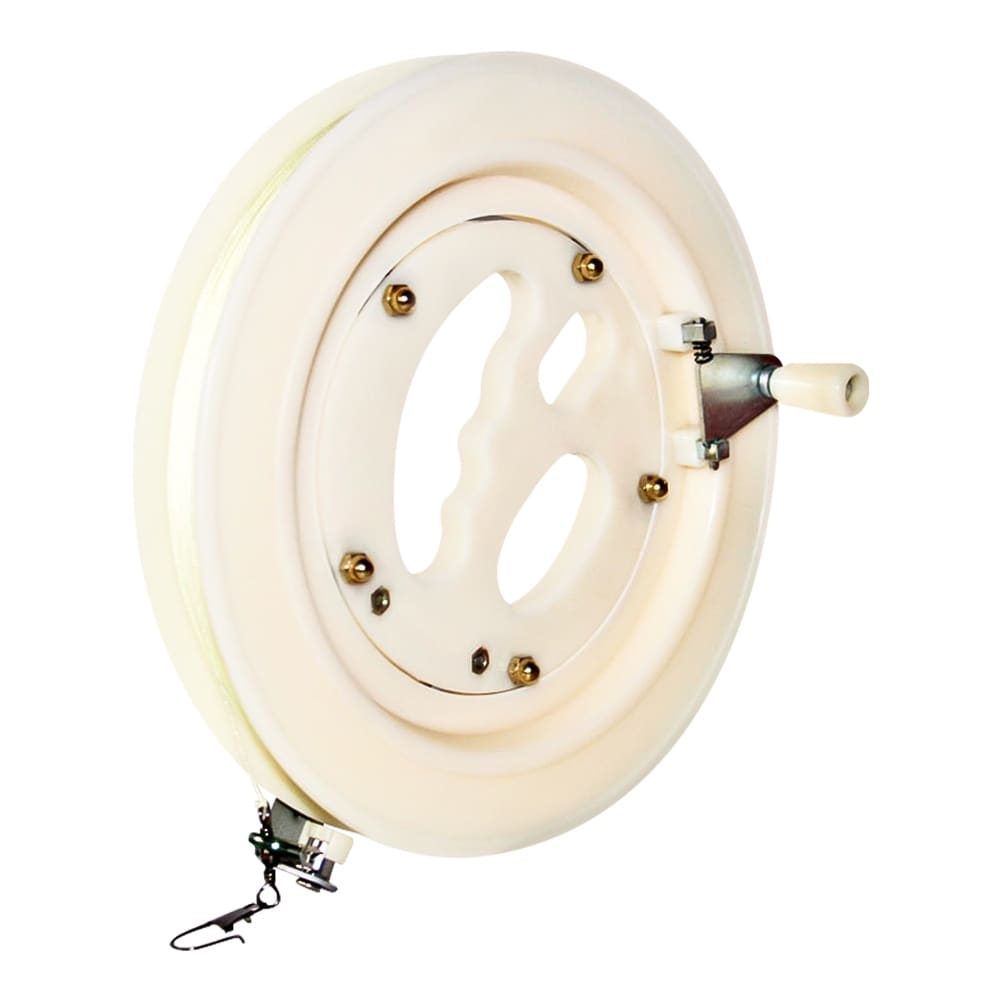 Winding Reel Grip Wheel with 400 Meter Kite String - White - ABS