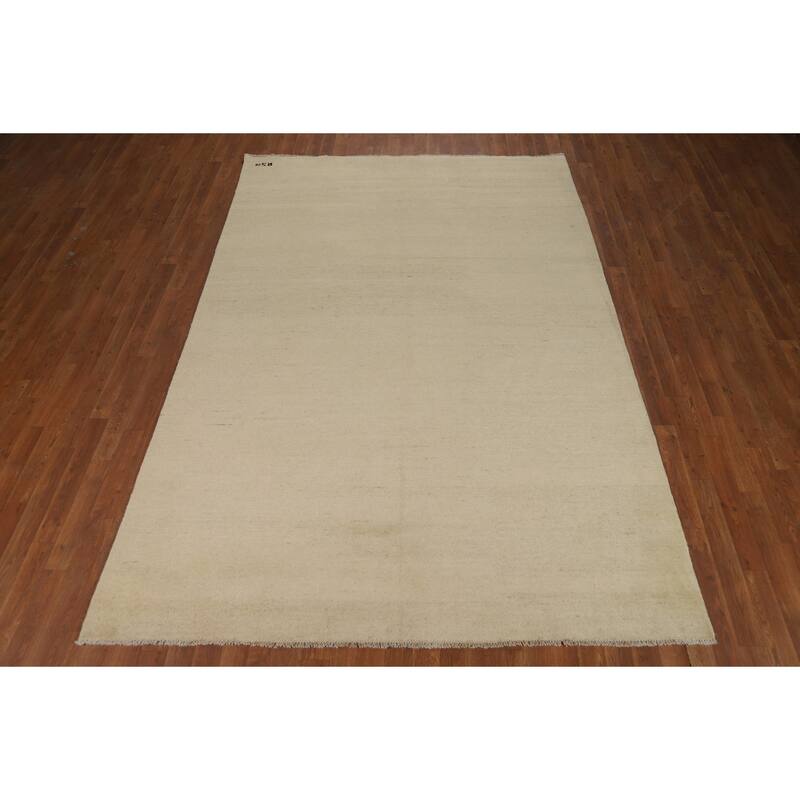 Contemporary Gabbeh Oriental Area Rug Hand-Knotted Wool Carpet - 6'5"x 9'7"