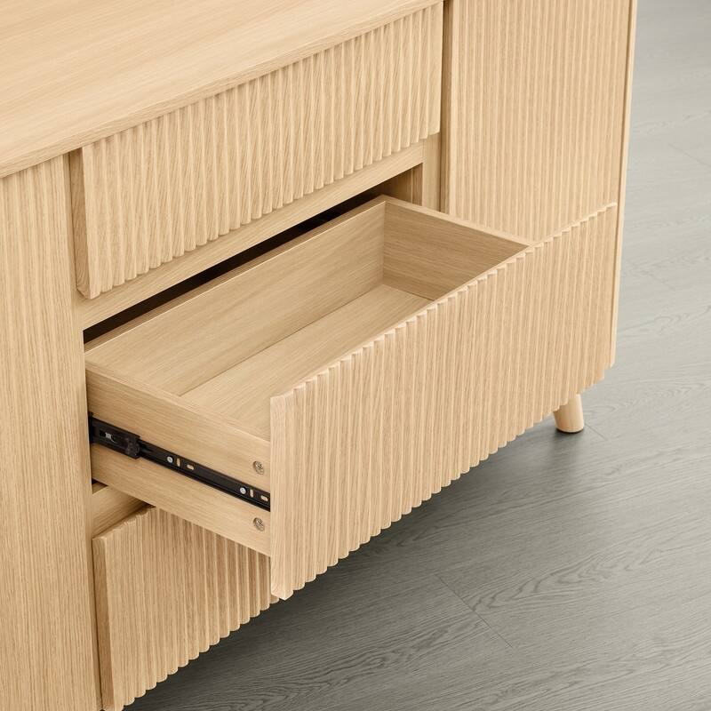 Spruce & Spring 62-Inch Sideboard Cabinet Modern Buffet Cabinet with Storage