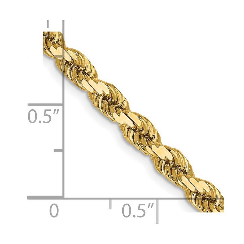 Curata 14k Yellow Gold Lobster Claw Closure Valu plus 4.00mm Sparkle Cut Chain Bracelet