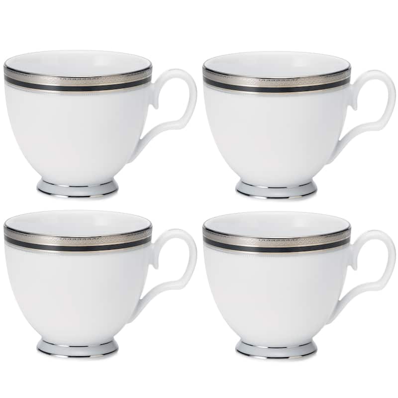Noritake Austin Platinum Set Of 4 Teacups, 8 oz.