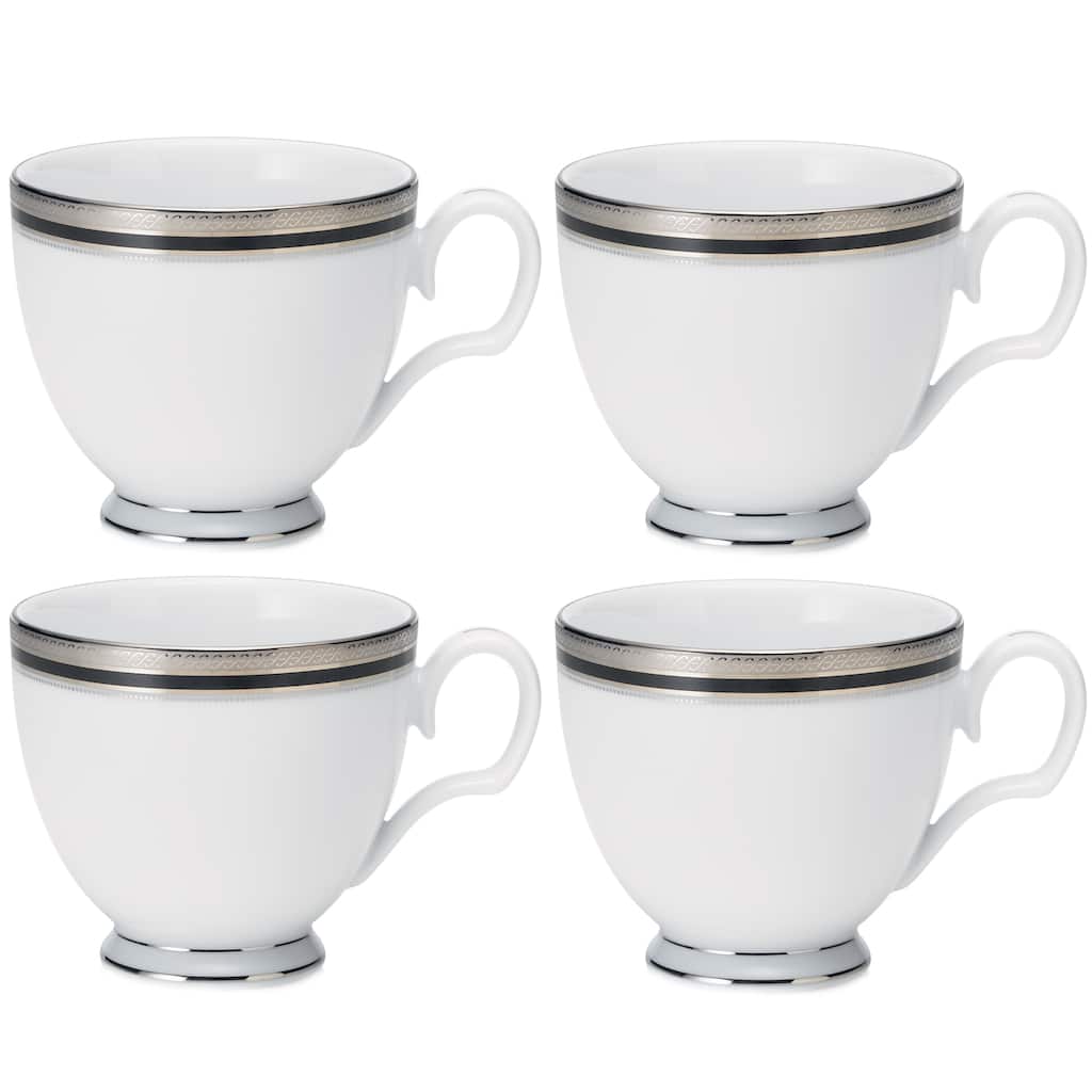 Noritake Austin Platinum Set Of 4 Teacups, 8 oz.