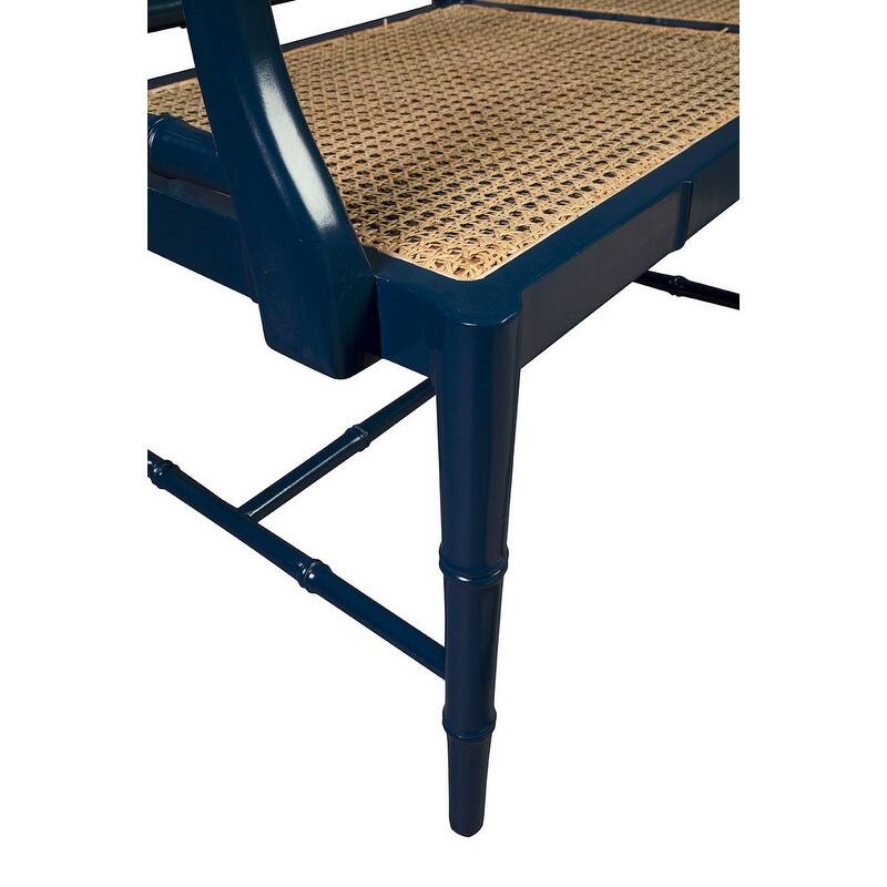 Furniture Classics Blue Mahogany Cane Seat Belleville Settee