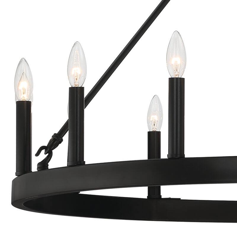 Acroma 15-light Modern Farmhouse Round Wagon Wheel Chandelier