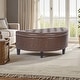 preview thumbnail 20 of 46, Adeco Half Moon Tufted Storage Ottoman Bench Brown Faux Leather