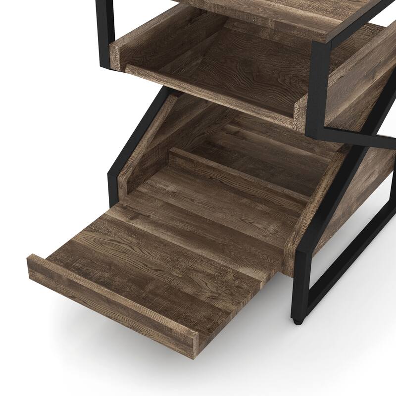 DH BASIC Industrial 17-inch Metal 1-Open Shelf End Table by Denhour