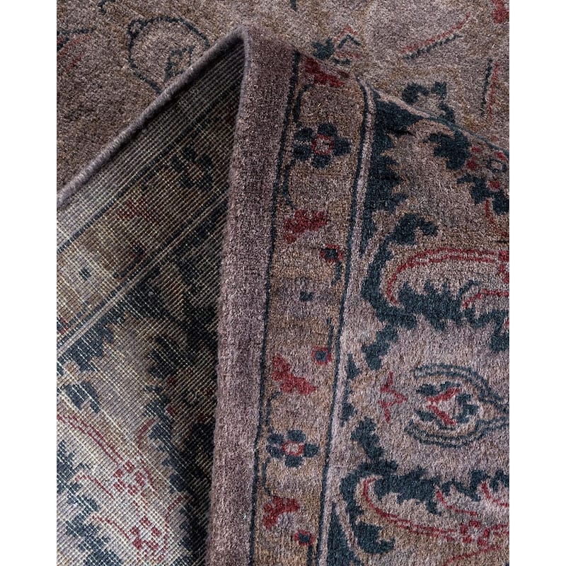 Overton Hand Knotted Wool Vintage Inspired Modern Contemporary Overdyed Gray Area Rug - 4' 4" x 6' 1"