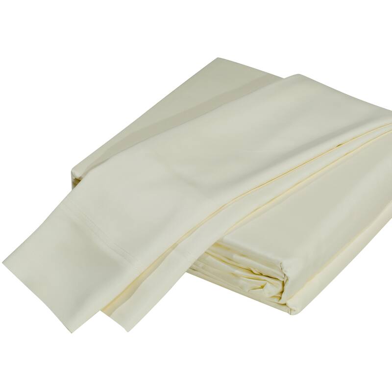 DTY Bedding Luxuriously Soft OEKO-TEX Certified Viscose from Bamboo Sheet Set - Queen - Crème