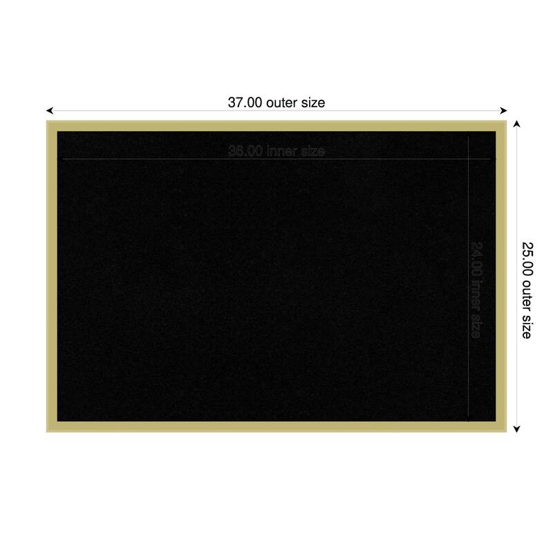 Incline Light Gold Wood Framed Cork Board - Bulletin Board, Organization Board, Pin Board - Black - 37 x 25 in