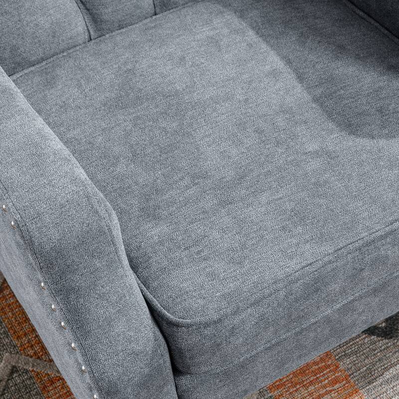 Mid-Century Modern Accent Chair Single Sofa Chair with Solid Wood Legs