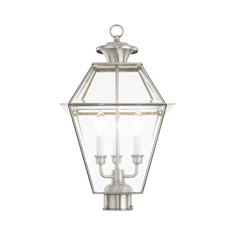 Livex Lighting Westover 3 Light 22" High Outdoor Single Head Post