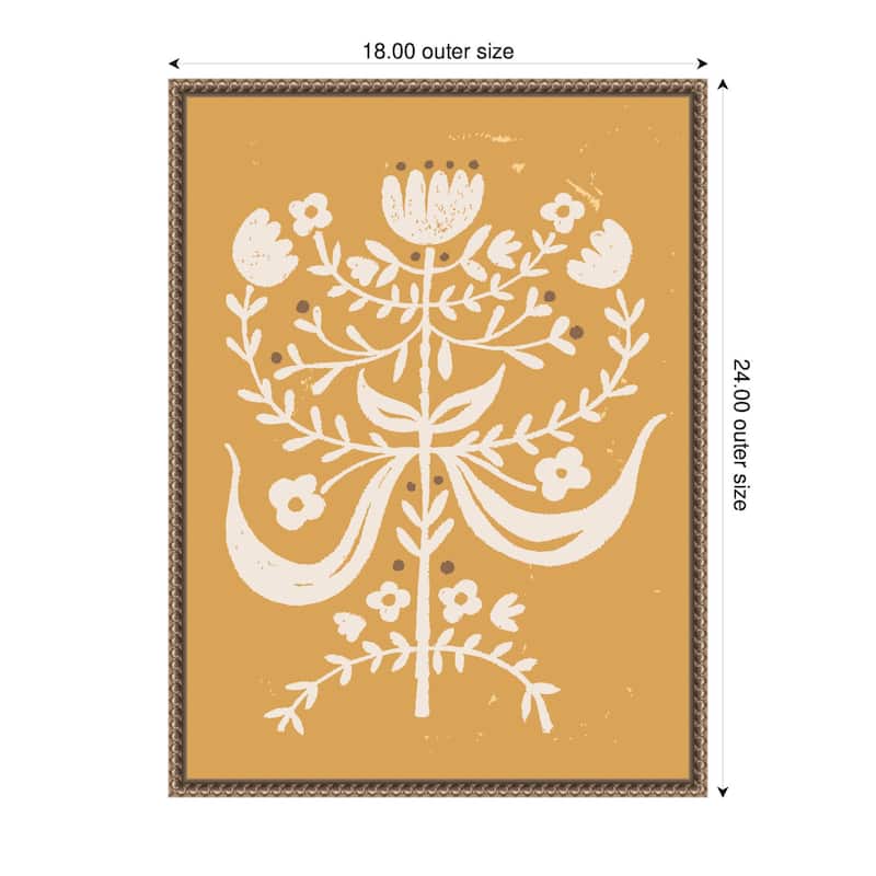 Kate and Laurel Bungalow Charm Golden Rod by Vicky Yorke Framed Canvas Wall Art Print