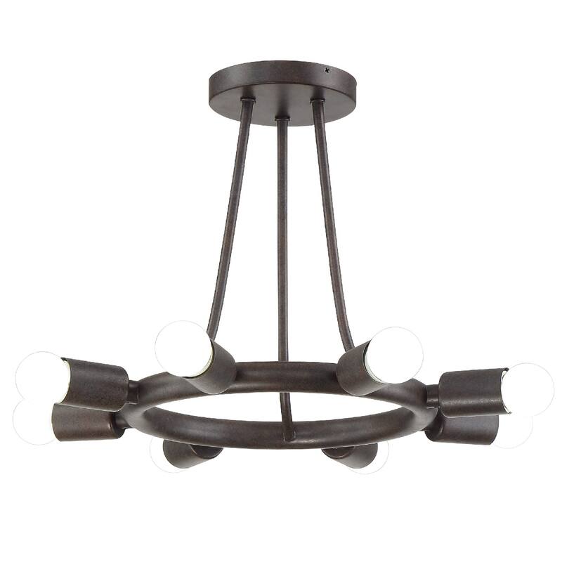 Dakota 8 Light Bronze Ceiling Mount - 15.25'' W x 12'' H - 15.25'' W x 12'' H