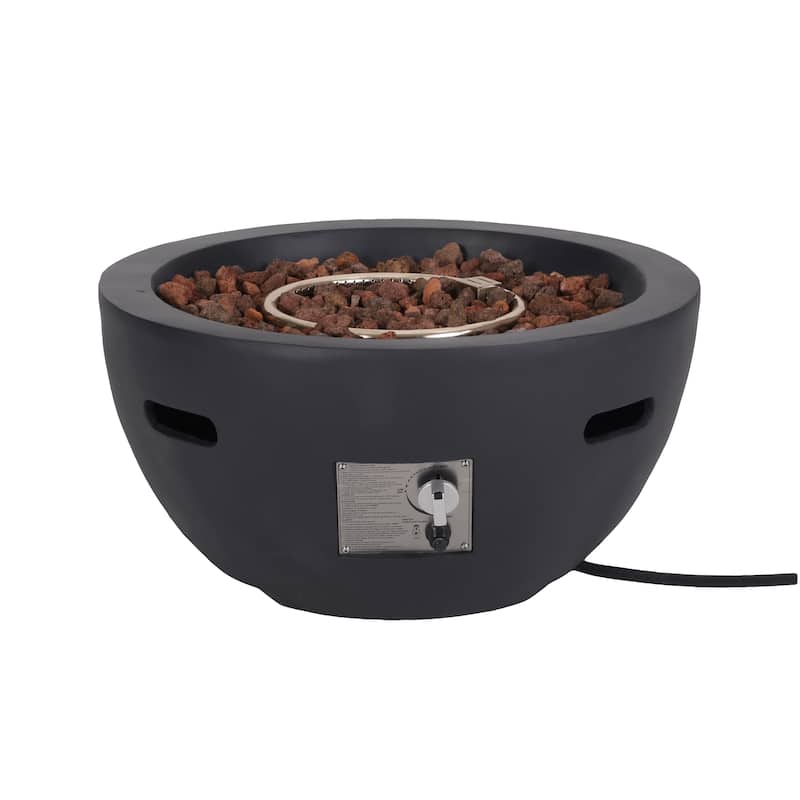 Erato Outdoor 40,000 BTU Lightweight Concrete Fire Pit Bowl (No Tank Holder) by Christopher Knight Home