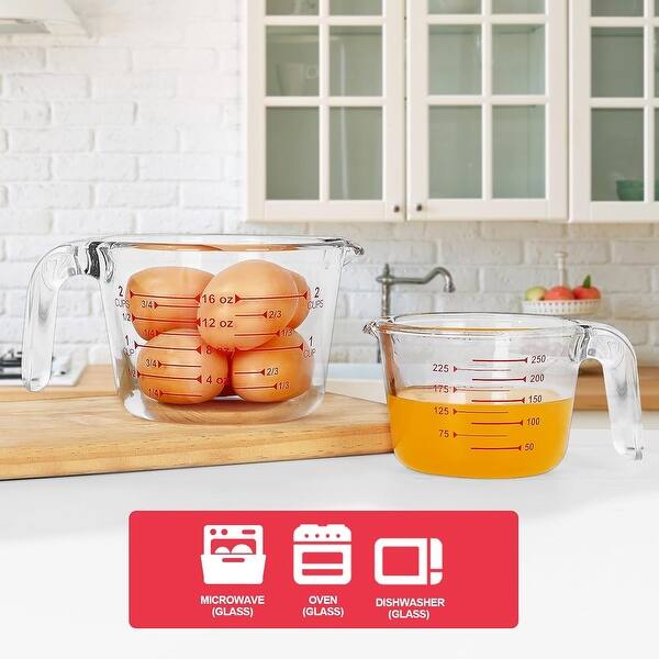 4-piece Glass Measuring Cup, Mixing Bowl with Lids for Kitchen - Bed Bath &  Beyond - 42876891