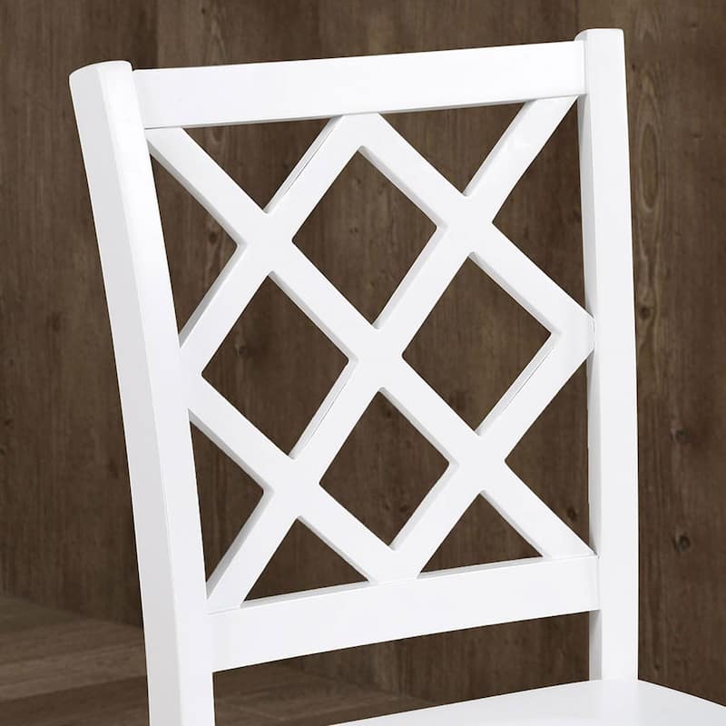 Farmhouse White Rectangular Wood 5-piece Dining Table Set