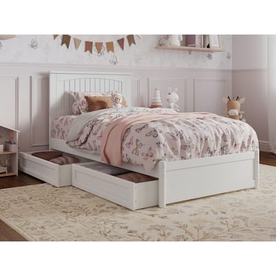 Malta Platform Bed with Panel Footboard and Storage Drawers