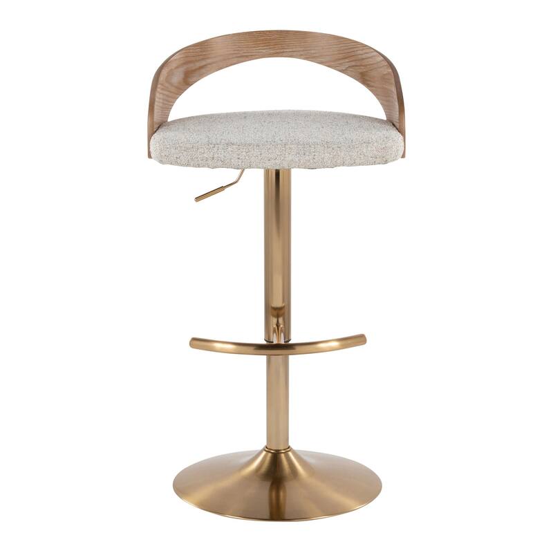 Grotto Adjustable Barstool with Gold Base