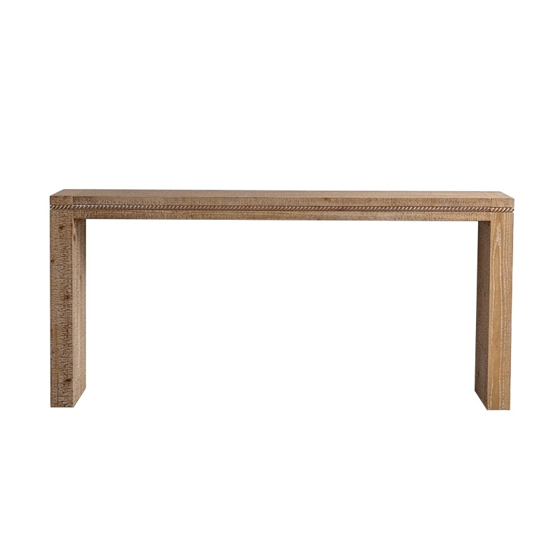 63.78" Extra Long Console Table, Solid Wood Rectangular Living Room Sofa Table, Retro Narrow Entryway Table for Hallway Foyer
