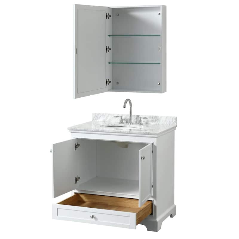 Wyndham Collection Deborah 36" Free Standing Single Vanity Set with