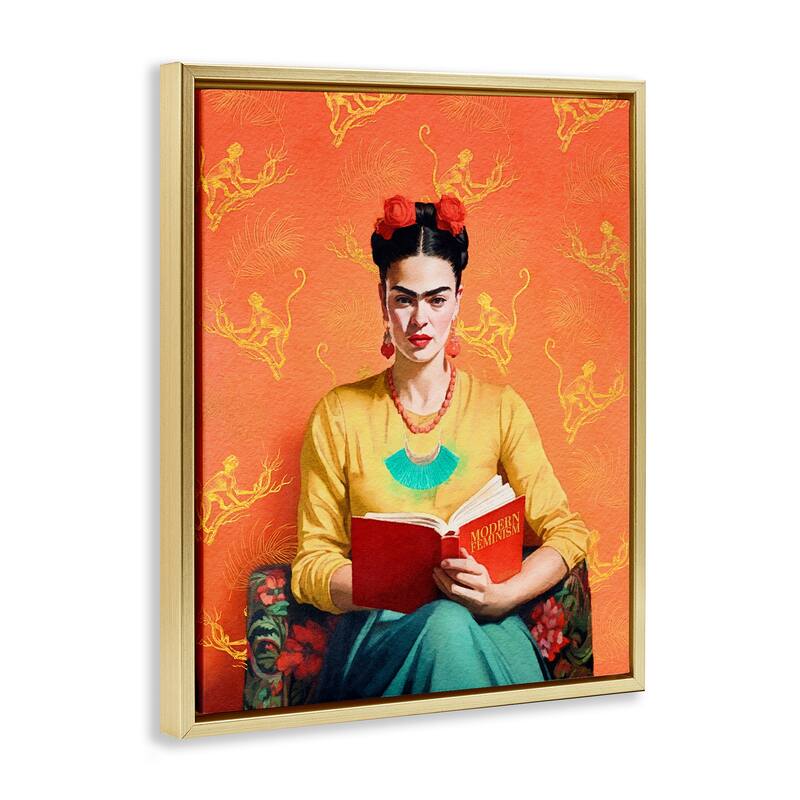 Stupell Modern Frida Kahlo Framed Floater Canvas Wall Art Design by Amanda Greenwood