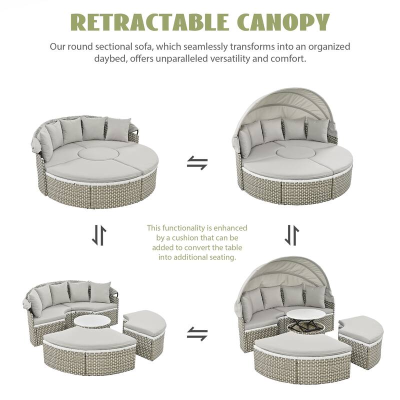 Patio Furniture Round Outdoor Sectional Sofa Set