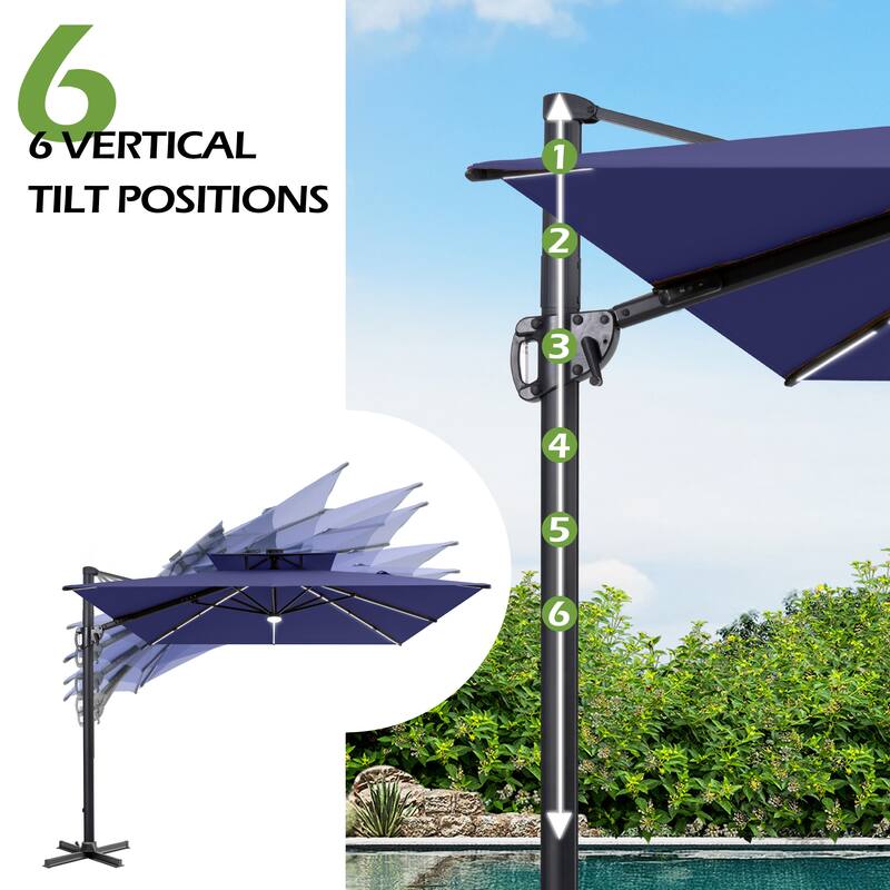 8 foot patio umbrellas Patio Umbrella Tilt Wooden 6ft 8-Rib with Sequin Jazz