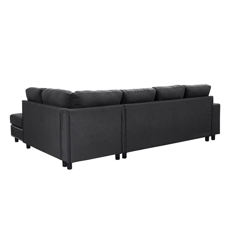 L-Shaped Modular Sectional Sofa with Removable Cushions