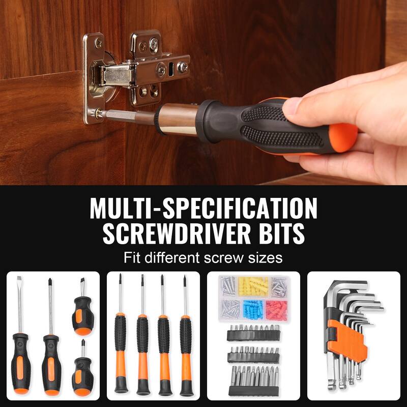 Multifunctional 216-Piece Hand Steel Repair Tools Set for DIY and Maintenance - 17.6 x 15.75 x 3.15 inch