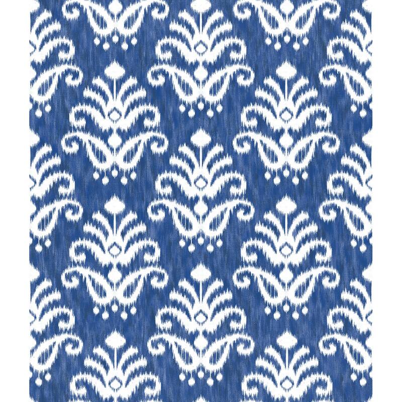 A-Street Prints Keaton Blue Medallion Wallpaper