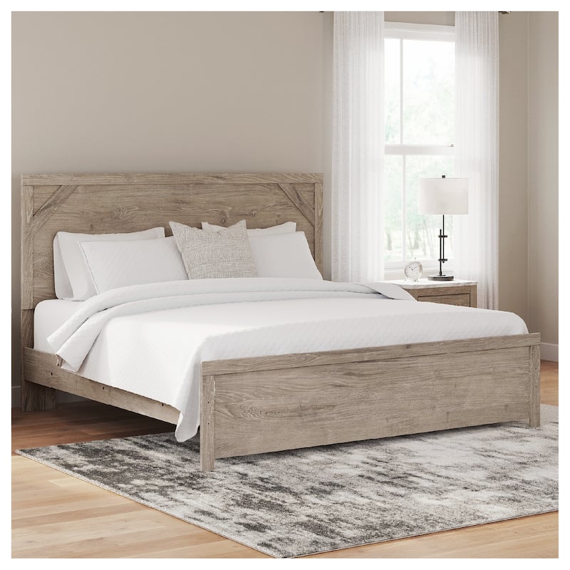 Senniberg Light Brown Panel Bed - King