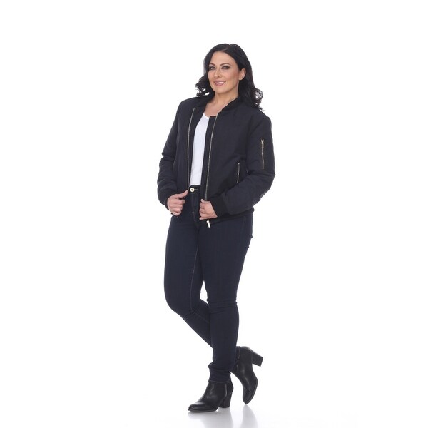 plus size black bomber jacket