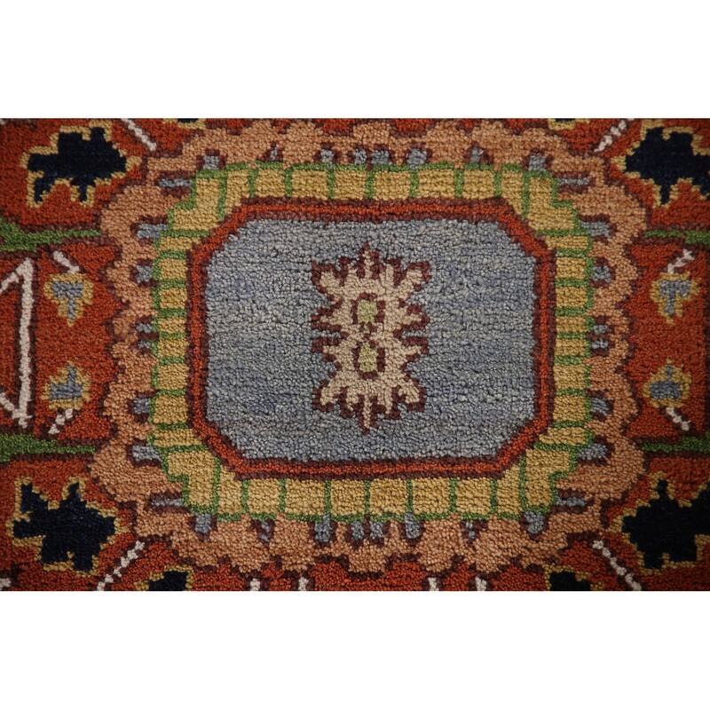 Orange Heriz Serapi Oriental Area Rug Hand-Knotted Wool Carpet - 9'0"x 11'11"