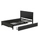 preview thumbnail 4 of 13, Black Metal Queen Size Storage Platform Bed with Twin Size Trundle and 2 Drawers