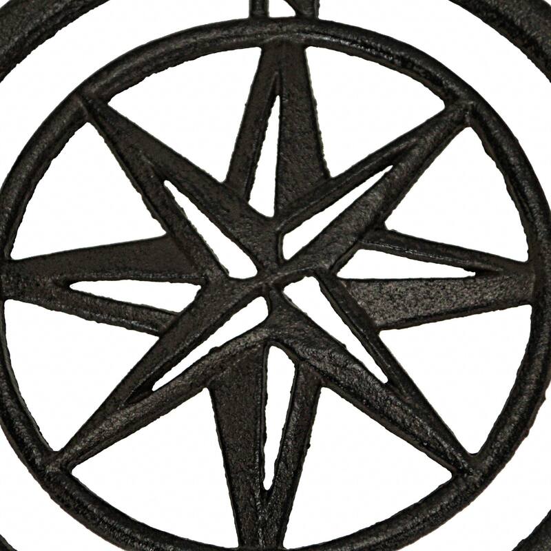 8 Inch Cast Iron Nautical Compass Rose Kitchen Trivets (Set Of 2) - 0.5 X 7.75 X 7.75 inches