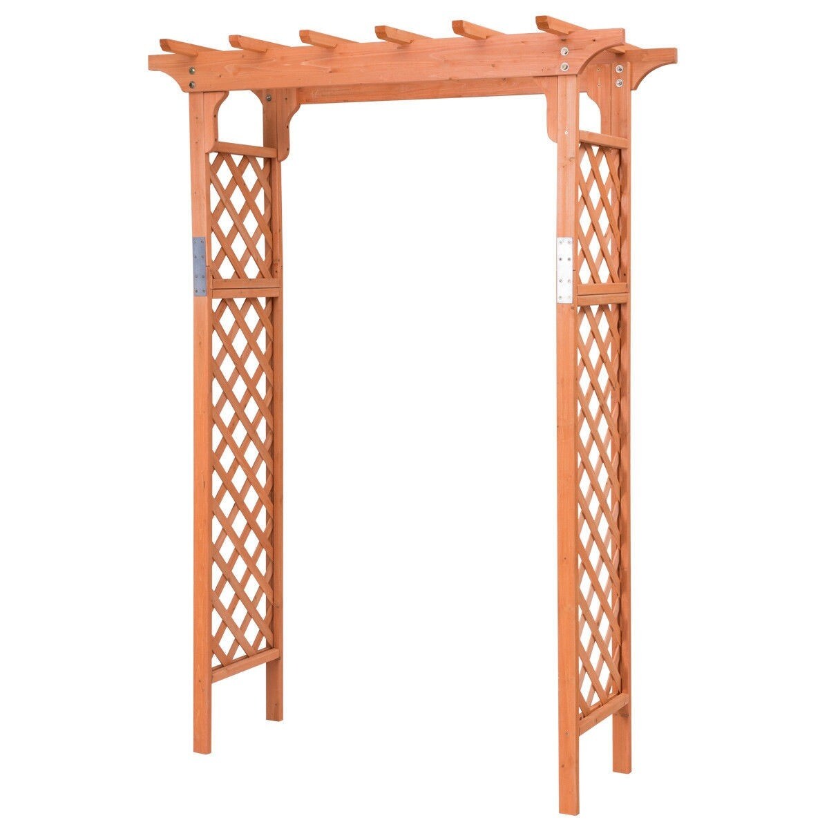 SuccessfulHome Outdoor Furniture 7 Wood Arbor for Patio Backyard Garden 