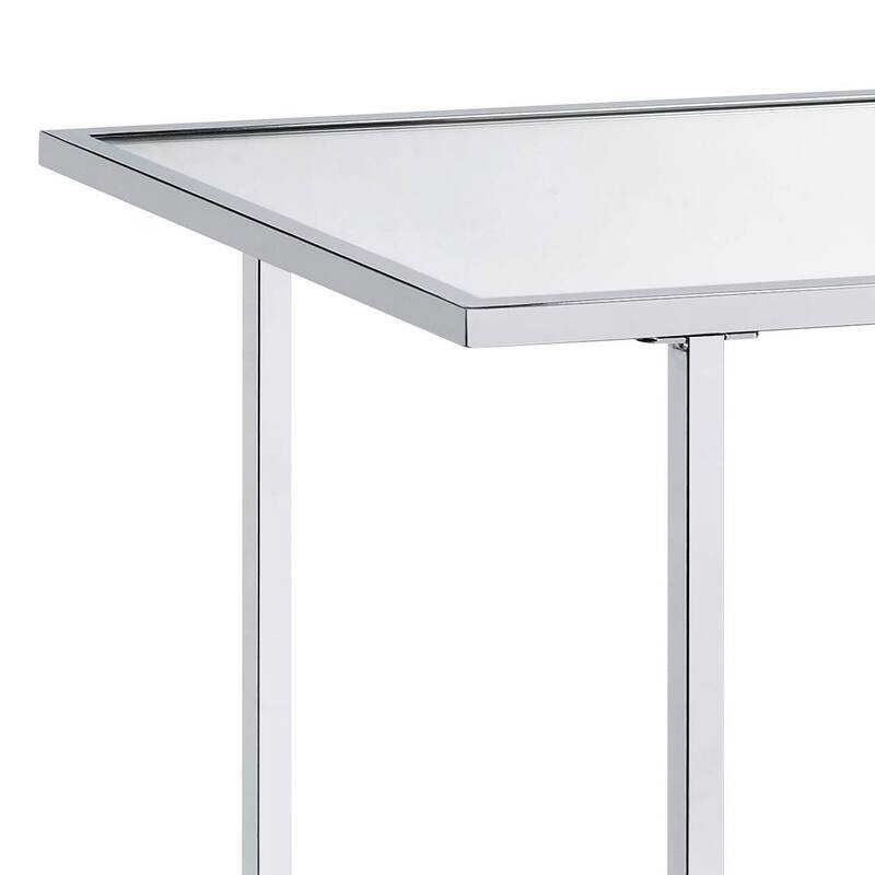 Angwin Mirrored Faux Marble & Chrome Console Table
