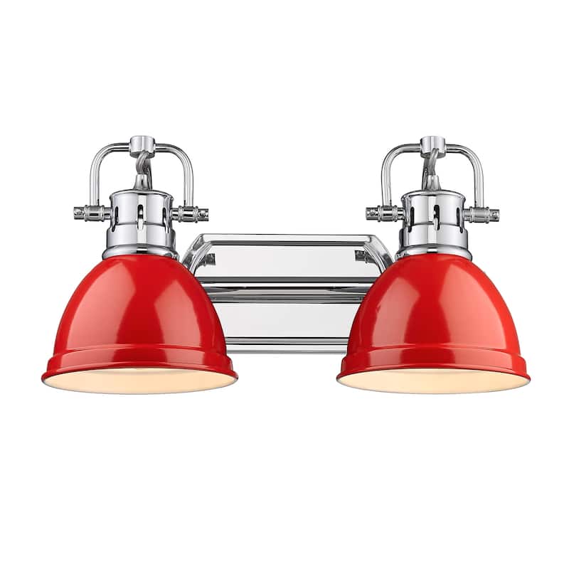 Yep by Golden Lighting Duncan 2-light Vanity in Chrome and Red shade