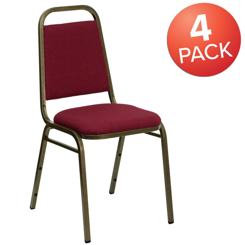 4 Pack Trapezoidal Back Stacking Banquet Chair - 20.25"D x 17.5"W x 34"H