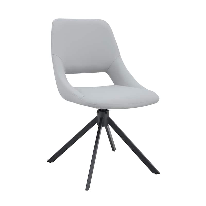 Comfortable Swivel Dining Chairs Set of 2, Metal Kitchen Chairs with GoldMesh Scratch-Resistant Leather and High Back