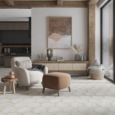Apollo tile 9" x 10" Aureole Matte Cloud Gray Brown Porcelain Tile (8.07 sq ft/case) - 18 Pack